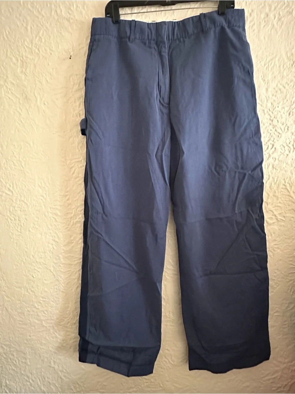 Zara Blue Wide Leg Side Stripe Carpenter Trousers Pants XL
